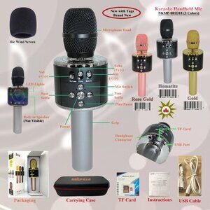 Wireless Bluetooth Karaoke Mic with Flashing Lights